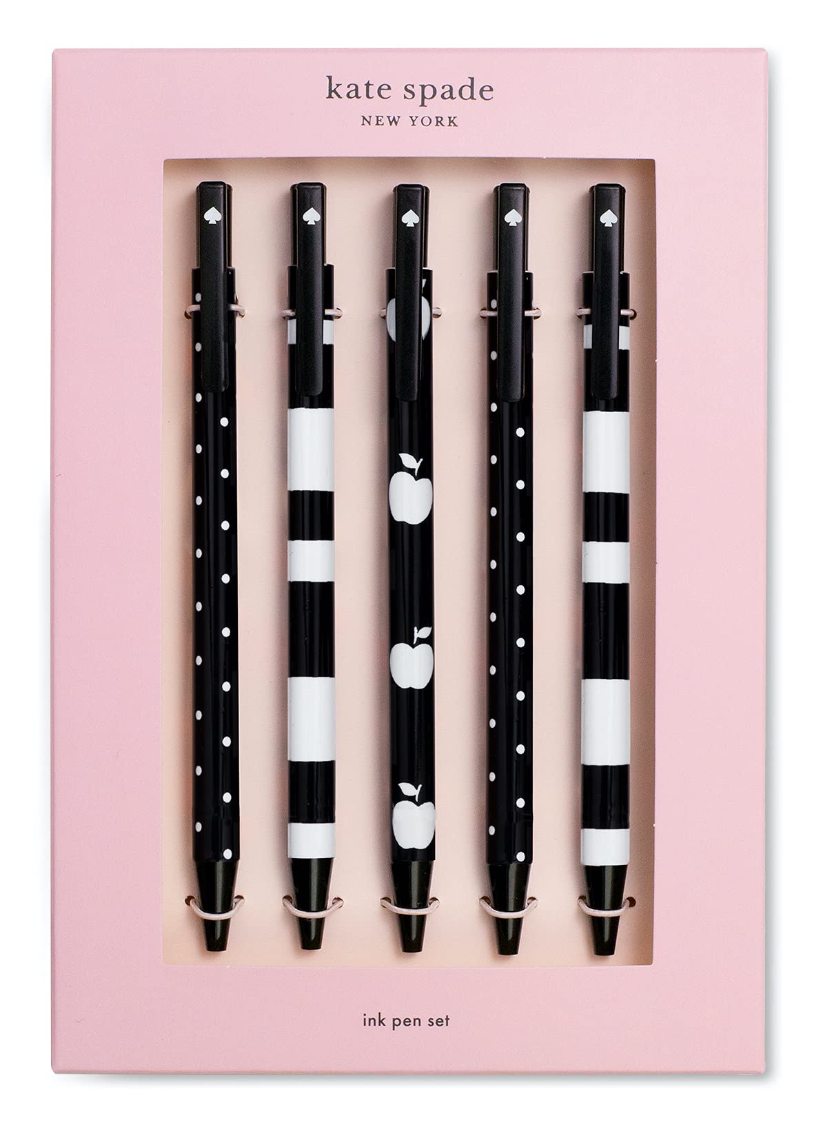 Amazon.com : kate spade new york Ink Pen Set of 5, Dots & Stripes